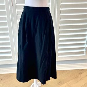Banana Republic Black Linen Drop Waist Midi Skirt Size 12